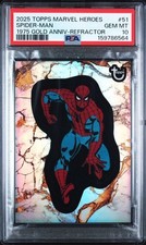 2025 TOPPS MARVEL HEROES SPIDER-MAN 1975 GOLD ANNIVERSAY REFRACTOR #51 PSA 10 picture
