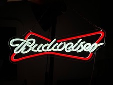Budweiser Neon Sign Light Beer Bar Pub Club Wall Decor Red Silicone LED 17