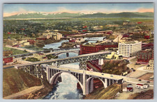 c1940s Spokane WA Seven Bridges Waterfalls Scenic View Postcard picture