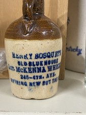 Henry Bosquets Old Blue House Mini McKenna Whiskey Jug STONEWARE Louisville KY picture