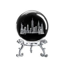 ZEERSHEE 2.3in 3D Laser Engraved American Landmarks Crystal Ball with Stand D... picture