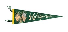 Vintage 1940s Halifax Canada Pennant 23 inches Flag Graphics picture