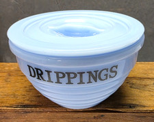 Vintage, Rare, Jeanette DELPHITE BLUE  DRIPPINGS bowl   LID ONLY  4.75