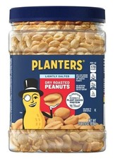 PLANTERS Lightly Salted Dry Roasted Peanuts, Party Snacks, Plant Based Protein, picture