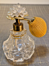 Vtg Pressed Glass Perfume Bottle 