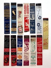13 Vintage Skinny 10 Ten Strike Matchbook Covers picture