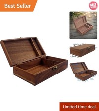 Genuine Walnut Wooden Box for Jewelry, Photos & Keepsakes - Portable Design picture
