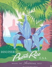 Puerto Rico Vintage United States Travel Advertisement Art Poster 1936-1940 picture