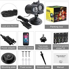 2-in-1 Halloween Christmas Projector Lights Outdoor 16 Slides Holiday Projector picture