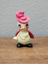 Vintage Josef Originals Ceramic Lady Bug Figurine Wearing Pink Hat  picture