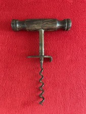 Antique WILLIAMSON'S Cork Screw with Turned Wood Handle for Wine Bottles picture