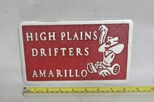 Cast Aluminum Car Club Plaque  HIGH PLAINS DRIFTERS , AMARILLO picture