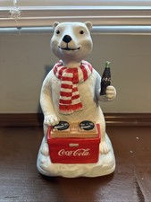 1995 Coca Cola Musical Figurine.Coca Cola Polar Bear Limited Edition New In Box picture