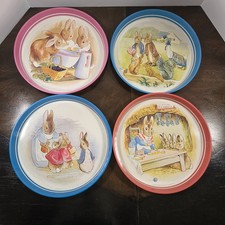 Four - Vintage Peter Rabbit Tin Tray Beatrix Potter Jemima Puddle Duck England picture