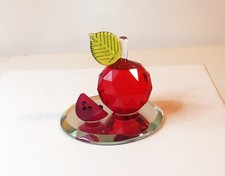 Vintage Schafer Austrian Crystal Miniature Red Apple Watermellon Figurine picture