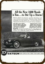 1965 DATSUN 1600 Convertible Car Vintage-Look-Edge DECORATIVE REPLICA METAL SIGN picture