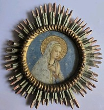 ANTIQUE ITALIAN WOOD SUNBURST FRAME WITH OUR 