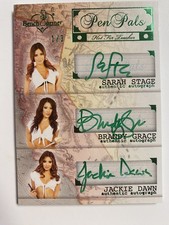 SARAH STAGE,   BRANDY GRACE,  JACKIE DAWN : PEN PALS = AUTOGRAPHs Card ( 1 / 3 ) picture