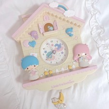 RARE retro Sanrio Little Twin Stars Kikirara Pendulum Wall Clock 2015 Vintage picture