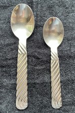 Sasaki Jay Spectre Signed SAF5 Vintage Japan Stainless Postmodern 2 Pc Spoon Lot picture