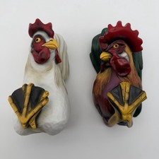 Large Set Chicken And Rooster Wall Hooks Apron Towel Coat Farmhouse Country picture
