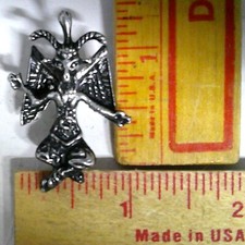 Lucifer pin vintage winged demon devil monster collectible old pinback picture