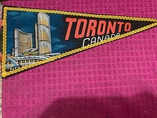 VINTAGE TORONTO ON ONTARIO CANADA PENNANT - CITY HALL - MADE IN JAPAN -SHIP FAST picture