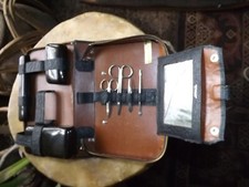 Antique Leather Travel Grooming Kit  picture