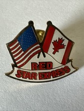 Vintage US & Canada Friendship Red Star Express Lapel Pin Enamel picture
