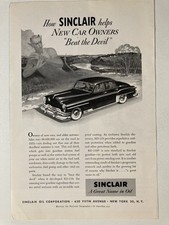 1951 Sinclair Motor Oil Print Ad New Car Owners Beat The Devil picture