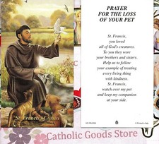 St. Francis of Assisi - Prayer for the Loss of your Pet - Paperstock Holy Card picture