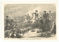 Battle of Monmouth 1778 Vintage Revolutionary War Lithograph Reprint Wall Art picture