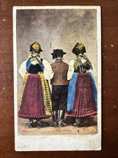 Unusual 2-SIDED CDV Front & Back to Camera Tinted 1800s Rare Photo picture