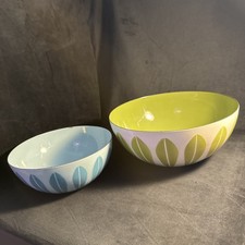 Vintage Cathrine Holm Lotus Flower Enamel Bowl Set Of Two Norway picture