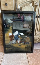 VINTAGE 1920S PARKE-BERNET CHINESE REVERSE PAINTING ON GLASS picture