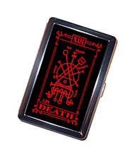 Tarot RED DEATH Cigarette Case Handmade Metal Wallet picture