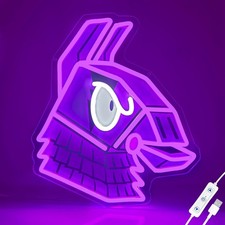 Fortnite Supply Llama Neon Sign, Official Licensed Purple LED Neon Light for Gam picture