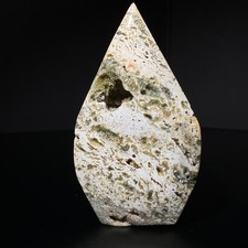 146G Rare  Ocean Jasper Tear Drop Tower Crystal Quartz Stone Point Healing picture