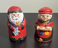 Christmas Vintage 1990s Santa & Mrs. Clause Salt Shakers picture