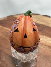 Jim Shore A Friendly Scare Is In The Air Halloween Egg Enesco Pumpkin picture