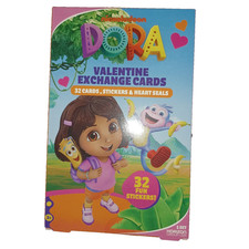 Nickelodeon Dora the Explorer - 32 Valentine Cards, Stickers & Heart Seals (CE) picture