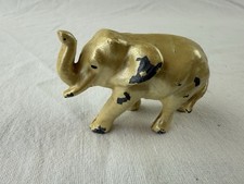 Cast Iron Elephant Small Figurine pearlescent vintage trunk up lucky 3.5 oz 3