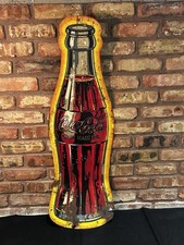 Original RARE  Vintage Antique Coca Cola Bottle Tin Sign Soda Advertising picture