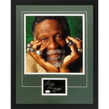 Bill Russell Autographed Boston Celtics (Rings) Deluxe Framed 12x12 Photo Piece picture
