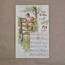 Antique 1908 The Girl I Left Behind Me Song Postcard Boston MA picture