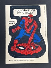 1975 Topps SPIDER-MAN #2 Marvel Comic Book Heroes Sticker “YOU DRIVE ME UP WALL” picture