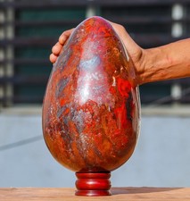 Superb XL Red Jaspilite Feng Shui Egg 24 lb Healing Reiki Decor Stone Gift picture