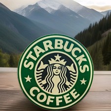 Starbucks Coffee Green Round Logo Sign White Black Coffee & Tea Theme picture