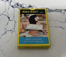 Vintage 70's WORLD BEAUTY Semi Nude Females Models PLAYING CARDS - COMPLETE MINT picture
