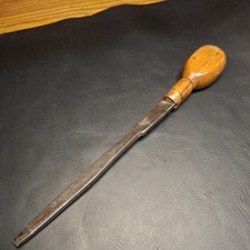 Antique Turn Screw Wooden Handle Slotted Screwdriver 6.5 inches long Turnscrew picture